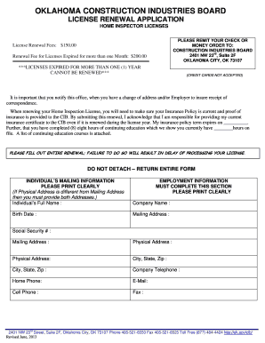 Oklahoma Construction Industries Board  Form