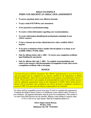 Adsac Completion Certificate  Form