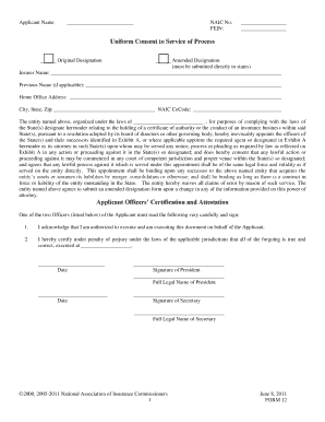 Naic Form 12