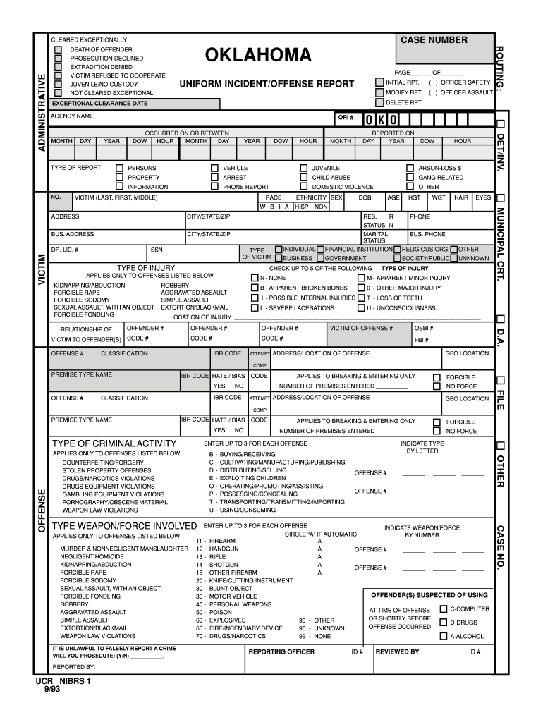  Oklahoma Uniform Crime Report 1993-2024