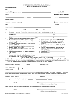 24 Hour Eviction Notice Template  Form