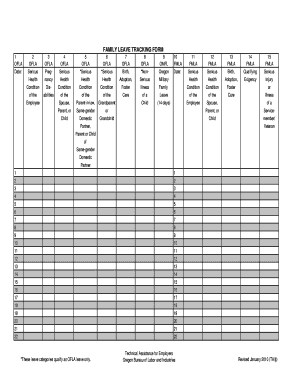 Fmla Tracking Spreadsheet  Form