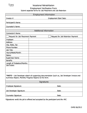 Employment Verification PDF Form
