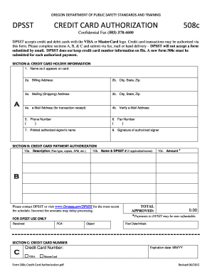 Universal Credit Card Charge Form