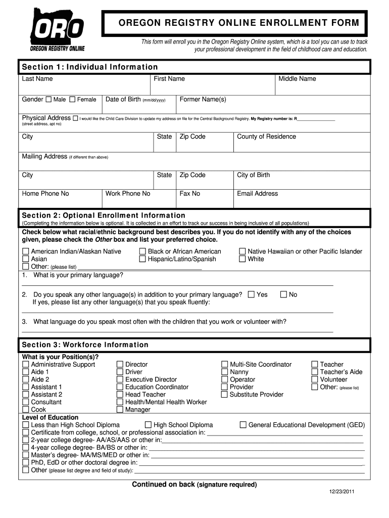  Oregon Registry 2011-2024