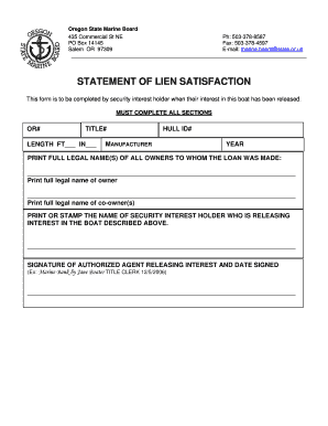 Oregon Lost Boat Title Application  Form