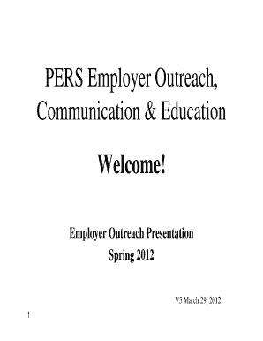 PERS Employer Outreach, Communication &amp; Education Welcome! Oregon  Form