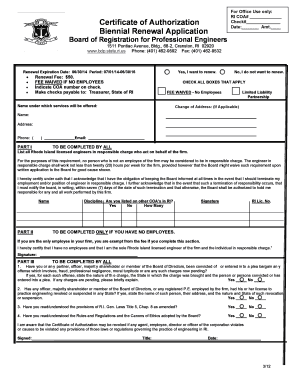 Board of Registration for Professional Engineers  Form