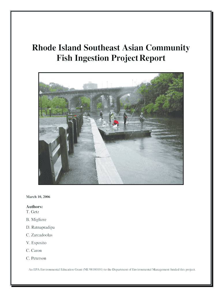 Rhode Island Southeast Asian Community Fish Ingestion Project Report  Form