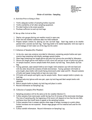 RI DEMWater Resources Order of Activities Sampling Dem Ri  Form