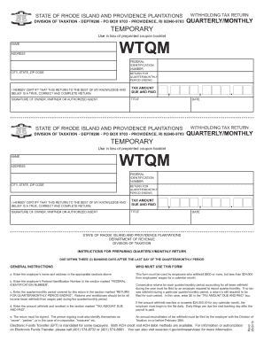 Rhode Island Form Wtqm