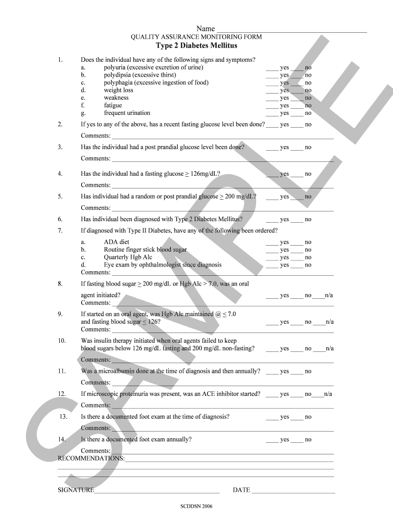 25c QA Monitorng Form Diabetes 06 DOC Ddsn Sc