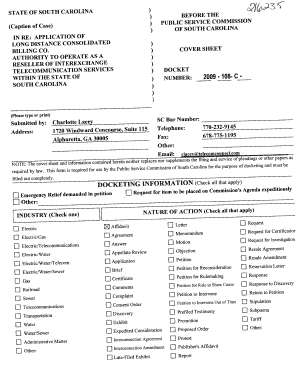 STATE of SOUTH CAROLINA STATE of SOUTH CAROLINA Caption Caption of Case of Case of ININ RE APPLICATION of RE APPLICATION LONG DI  Form