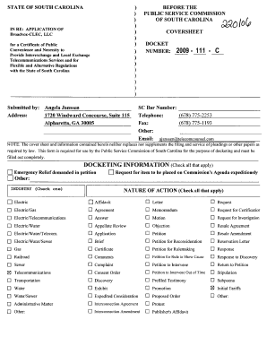 STATE of SOUTH STATE of SOUTH CAROLINA CAROLINA Dms Psc Sc  Form