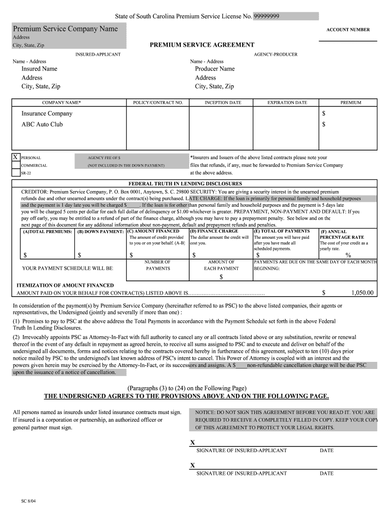  Finance Agreement Contract with Two Induivals 2004-2024