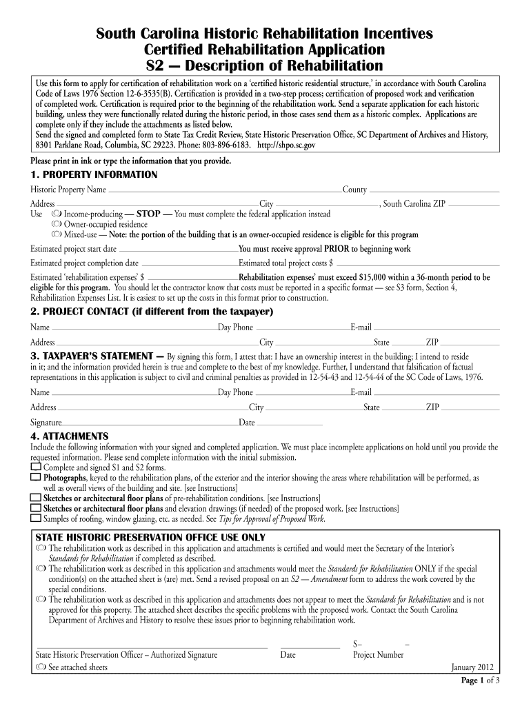 Use This Form to Apply for Certification of Rehabilitation Work on a Certified Historic Residential Structure,&#039; in Accordan