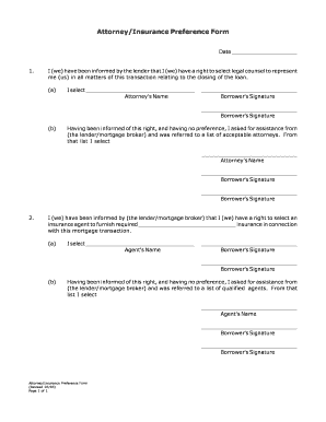 Sc Attorney Preference Form