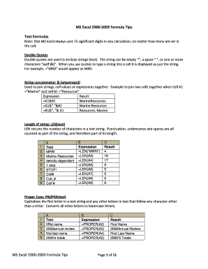 Text Formulas