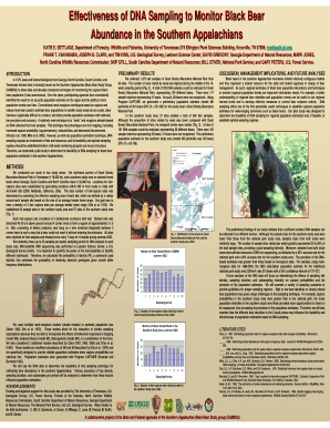 Effectiveness of DNA Sampling to Monitor Black Bear Abundance in  Form