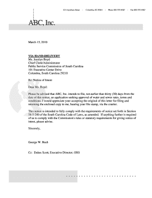 Sample Rate Case Office of Regulatory Staff State of South Carolina  Form