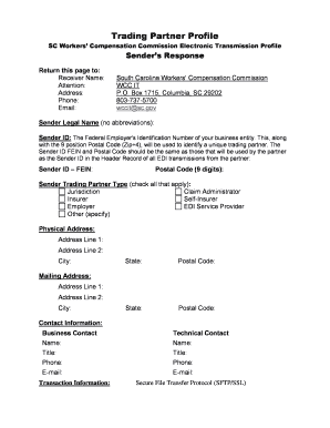 Release 3 Trading Partner Profile Workers Compensation Wcc Sc  Form