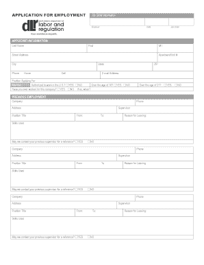 510 Employment Application Dlr Sd  Form