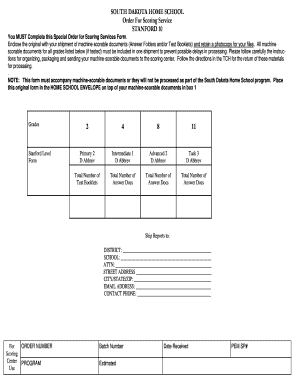 Order for Scoring Service Doe Sd  Form