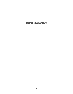 TOPIC SELECTION  Form
