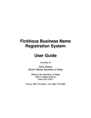 Fictitious Business Name Registration System User Guide Apps Sd  Form