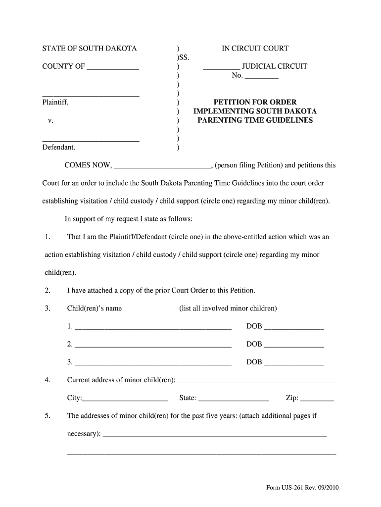 Ujs 261 Form