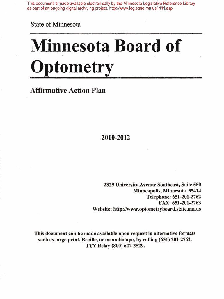 Minnesota Board of Optometry Minnesota State Legislature Archive Leg State Mn  Form