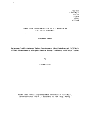 Estimating Creel Statistics and Walleye Exploitation on Island Lake Files Dnr State Mn  Form