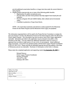 Landowner Application Minnesota Forests for the Future Program  Form