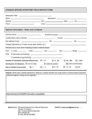 Report Form Minnesota Department of Natural Resources Files Dnr State Mn