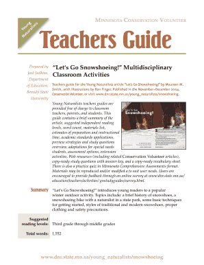 Let&#039;s Go Snowshoeing Minnesota Department of Natural Resources  Form