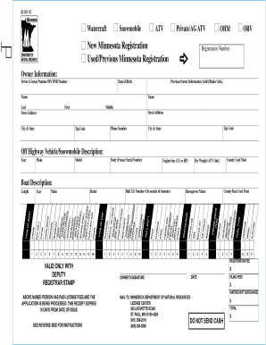 Mn Dnr Registration  Form