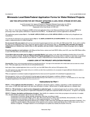 Minnesota LocalStateFederal Application Forms for WaterWetland Files Dnr State Mn