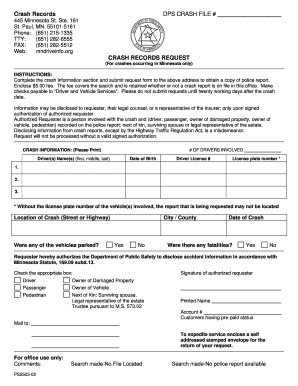 Minnesota Crash Record Request  Form
