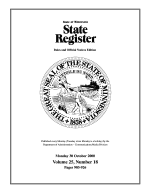 State Register Volume 25, Issue 18 Comm Media State Mn  Form