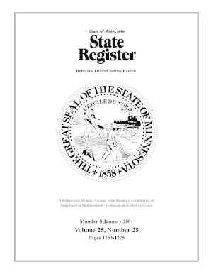State Register Volume 25, Issue 28 Comm Media State Mn  Form