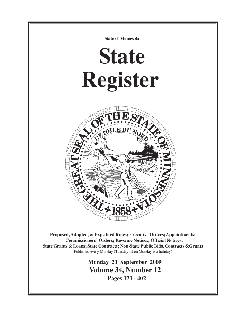 State of Minnesota State Register Proposed, Adopted, &amp;amp Comm Media State Mn  Form