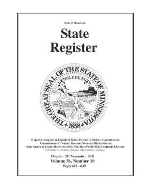 State of Minnesota State Register Proposed, Adopted, &amp;amp Comm Media State Mn  Form