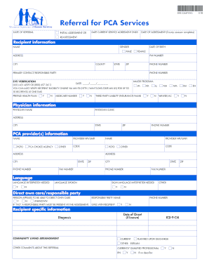  Referral for PCA Services Hennepin Health! 2008