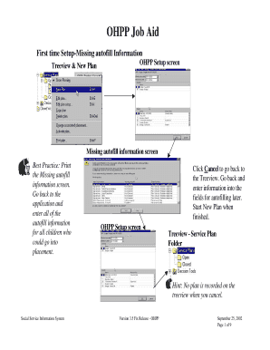 OHPP Job Aid  Form