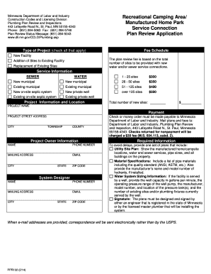 Recreational Camping Area Manufactured Home Park Service Doli State Mn  Form