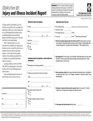 Us Department of Labore Incident Rate Form