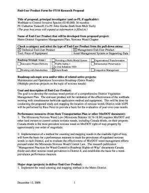 End User Product Form for FY10 Research Proposal Title of Proposal, Principal Investigator and Co PI, If Applicable Wetblade to 