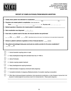 Induced Abortions in Minnesota Jan Dec Report to the Legislature Health State Mn  Form