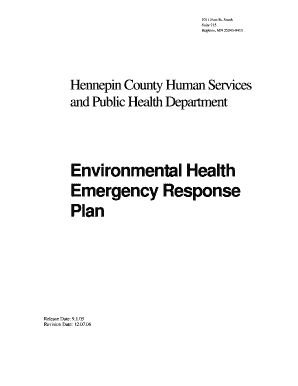 Environmental Health Emergency Response Plan Environmental Health Emergency Response Plan  Form