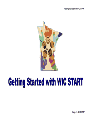 Getting Started with WIC START Minnesota Department of Health Health State Mn  Form